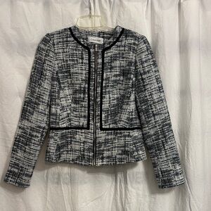Calvin Klein Women's Textured Black and White Blazer